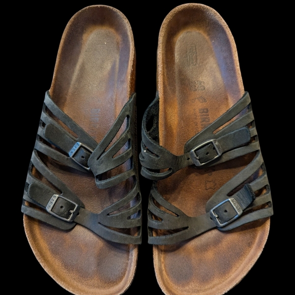 Birkenstock Grey Cutout Sandals - Picture 1 of 5